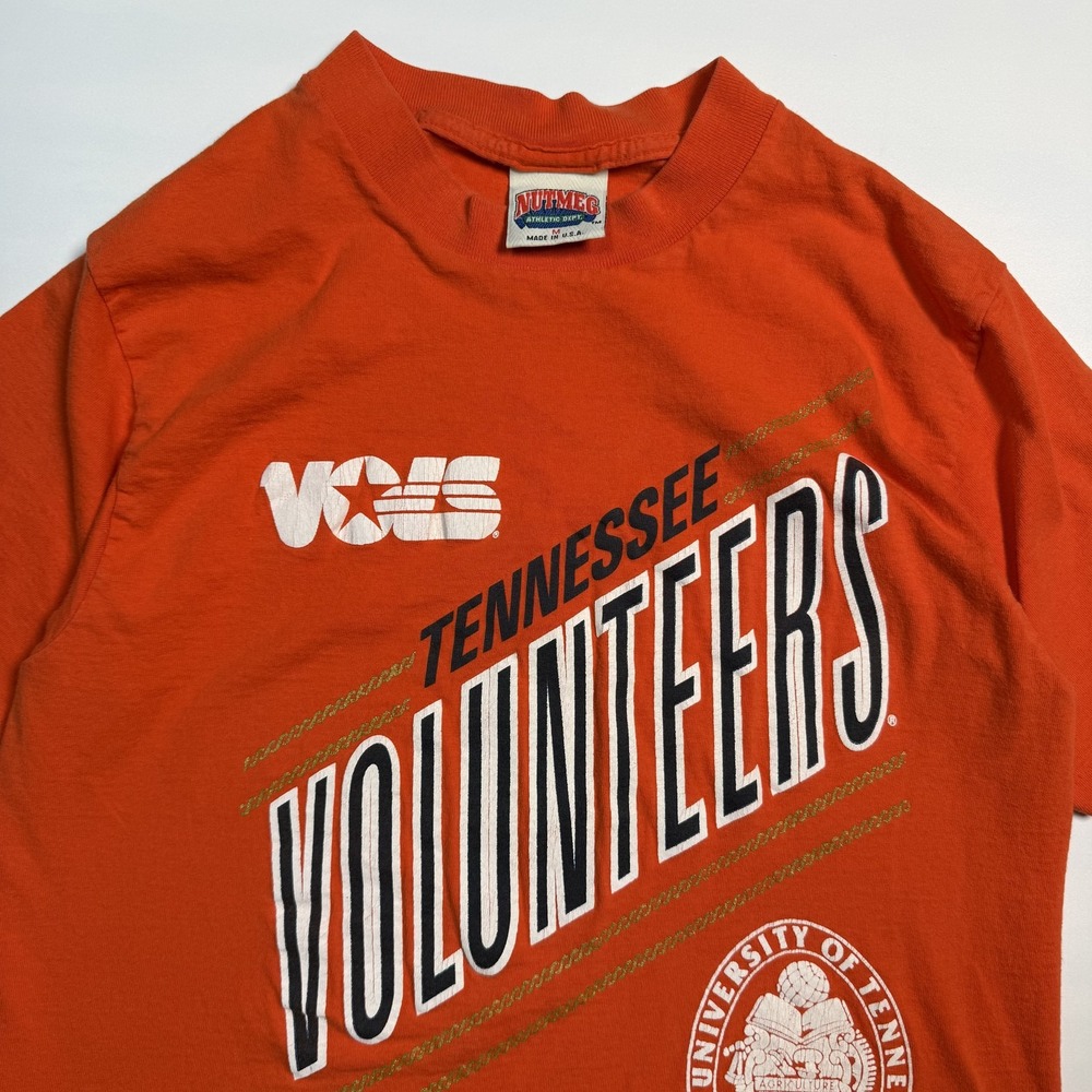 Vintage Tennessee Volunteers Shirt Mens Medium Orange NCAA Nutmeg USA READ